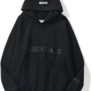 Black Fear of God Essentials Style Hoodie